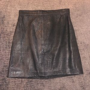 snakeskin leather skirt